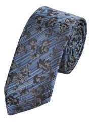 KRAWAT WZORY NIEBIESKI ŚLEDŹ ŚLEDZIK WĄSKI