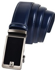 PASEK SKÓRZANY AUTOMAT GRANATOWY