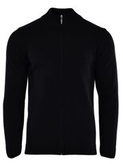 SWETER GŁADKI ROZPINANY CZARNY