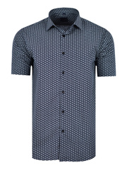 KOSZULA WZORY CZARNA KRÓTKI RĘKAW DUŻA