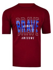 KOSZULKA T-SHIRT BRAVE BORDOWA DUŻA