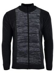 SWETER PROSTOKĄT ROZPINANY CIEMNY MELANŻ