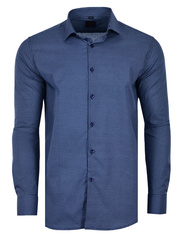 KOSZULA WZORY GRANATOWA DŁUGI RĘKAW