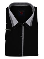 BLUZKA KOSZULA DAMSKA CZARNA KRÓTKI RĘKAW