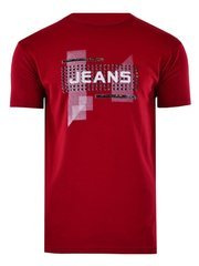 KOSZULKA T-SHIRT JEANS CZERWONA DUŻA