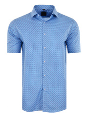 KOSZULA WZORY NIEBIESKA KRÓTKI RĘKAW DUŻA