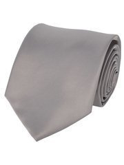 KRAWAT GŁADKI SZARY