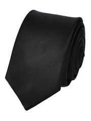 KRAWAT GŁADKI CZARNY ŚLEDŹ ŚLEDZIK WĄSKI