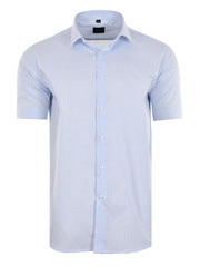 KOSZULA WZORY BŁĘKITNA KRÓTKI RĘKAW DUŻA