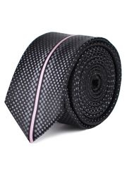 KRAWAT KROPKI CZARNY ŚLEDŹ ŚLEDZIK