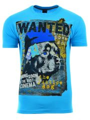 KOSZULKA T-SHIRT WANTED BŁĘKITNA