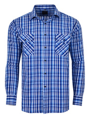 KOSZULA KRATKA NIEBIESKA DŁUGI RĘKAW