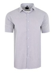 KOSZULA WZORY BIAŁA KRÓTKI RĘKAW DUŻA