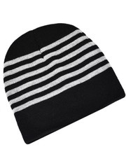CZAPKA CZARNA SZARA PASKI