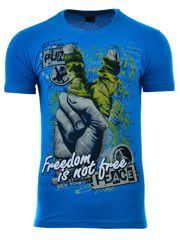 KOSZULKA T-SHIRT PEACE TURKUSOWA