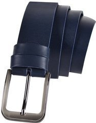 PASEK SKÓRZANY GŁADKI MĘSKI GRANATOWY