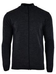 SWETER GŁADKI ROZPINANY CIEMNY MELANŻ