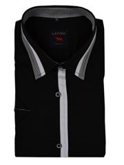 BLUZKA KOSZULA DAMSKA CZARNA KRÓTKI RĘKAW