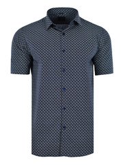 KOSZULA WZORY CZARNA KRÓTKI RĘKAW