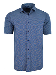 KOSZULA WZORY GRANATOWA KRÓTKI RĘKAW